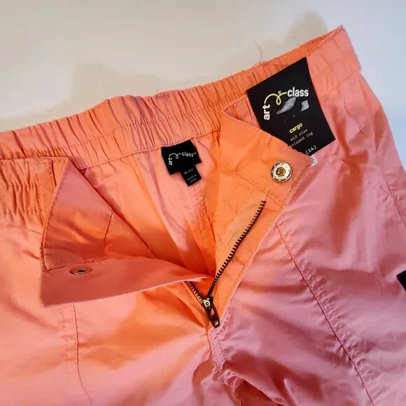 Art Class Girls Cargo Pants Relaxed leg  XL 14 Coral Cotton & Recycled Polyester - Picture 7 of 9